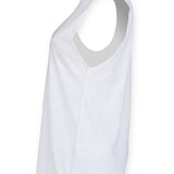 Women's Classic High Neck Raw Edge Hem Vest - White