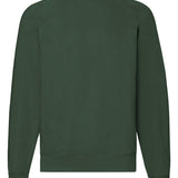 Unisex Classic Raglan Style Ribbed Neck Cotton Sweatshirt - Bottle Green