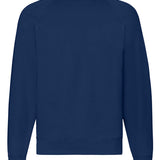Unisex Classic Raglan Style Ribbed Neck Cotton Sweatshirt - Navy