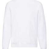 Unisex Classic Raglan Style Ribbed Neck Cotton Sweatshirt - White