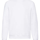 Unisex Classic Raglan Style Ribbed Neck Cotton Sweatshirt - White