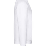 Unisex Classic Raglan Style Ribbed Neck Cotton Sweatshirt - White