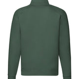 Men's Professional Raglan Style Quarter Zip Cotton Sweatshirt - Bottle Green
