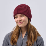 Unisex Super Warm Classic Ribbed Knitted Beanie - Burgundy