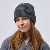 Unisex Super Warm Classic Ribbed Knitted Beanie - Graphite Grey