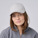 Unisex 100% Cotton Classic 5 Panel Cap - Light Grey