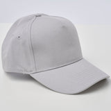 Unisex 100% Cotton Classic 5 Panel Cap - Light Grey