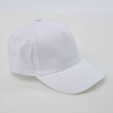 Unisex 100% Cotton Classic 5 Panel Cap - White