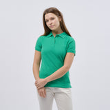 Women's Classic Cotton Short Sleeve Pique Polo Shirt - Green