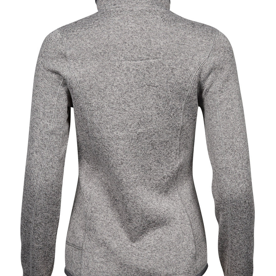 Women's Premium Full Length Zip Knitted Outdoor Fleece Jacket - Grey