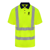 UCS Taunton College Unisex High Visibility Polo Shirt - Yellow/Navy