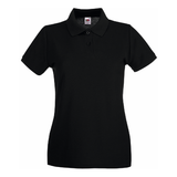 The Lodge Women's Premium Cotton Pique Polo Shirt - Black