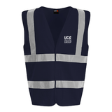 UCS College Group Unisex High Visibility Classic Reflective Waistcoat - Navy