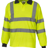 Men's Professional High Visibility Long Sleeve Polo Shirt - Yellow