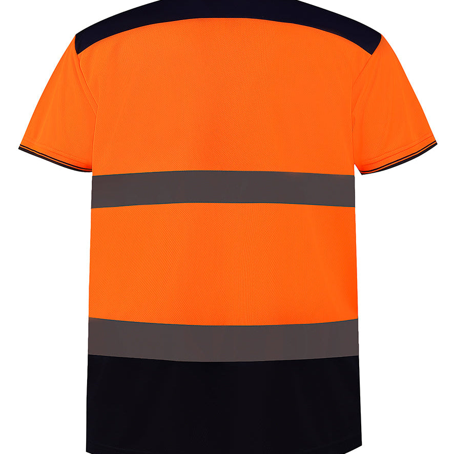 Men's Classic High Visibility Two Tone Polo Shirt - Orange