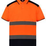 Men's Classic High Visibility Two Tone Polo Shirt - Orange