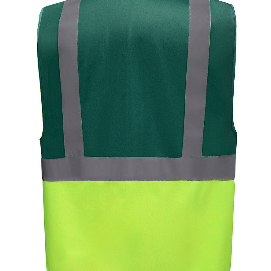Unisex Recycled Executive Waistcoat - Paramedic Green/Yellow