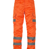 Men's Premium High Visibility Cargo Trousers With Knee Pad Pockets - Orange